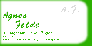 agnes felde business card